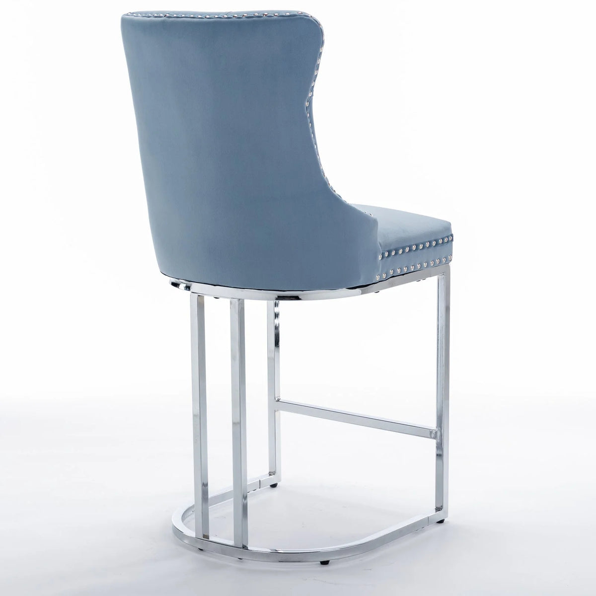 Light Blue Counter Height Bar Stools Set of 2 V8079