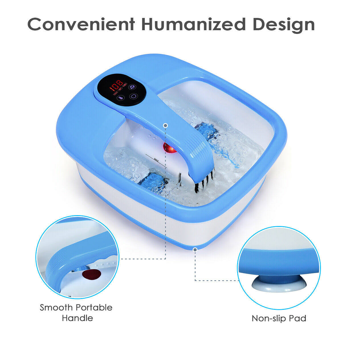Blue Electric Foot Bath Massager S825