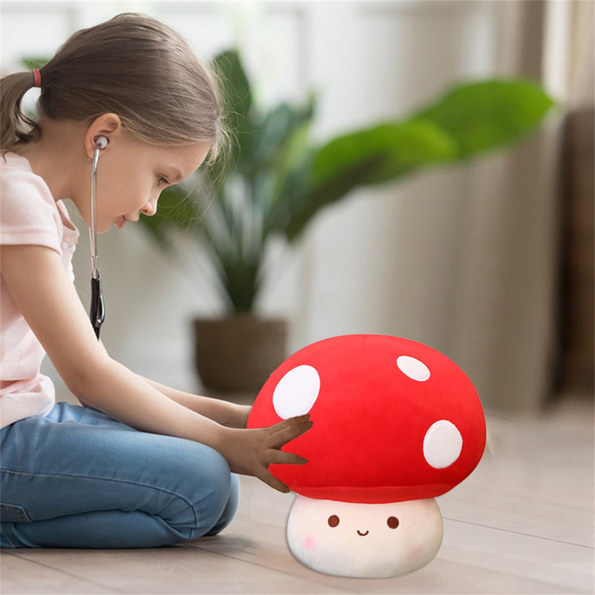 Cute Mushroom Shaped Plush Toy Stuffed Doll E907012