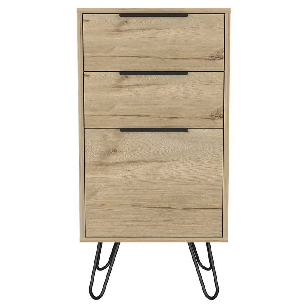 Light Oak 3 Drawer Dresser and Nightstand Set H115669