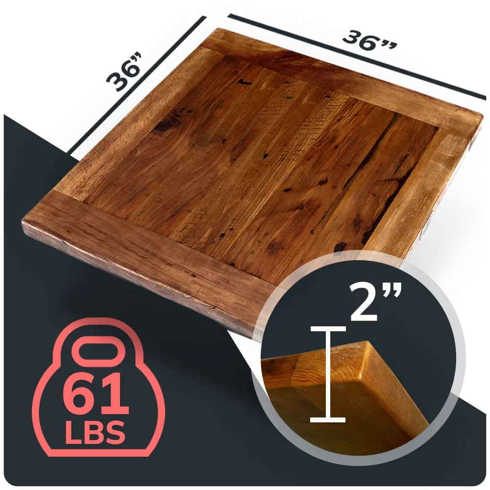 Reclaimed Wood Table Top 36" x 36" G8591