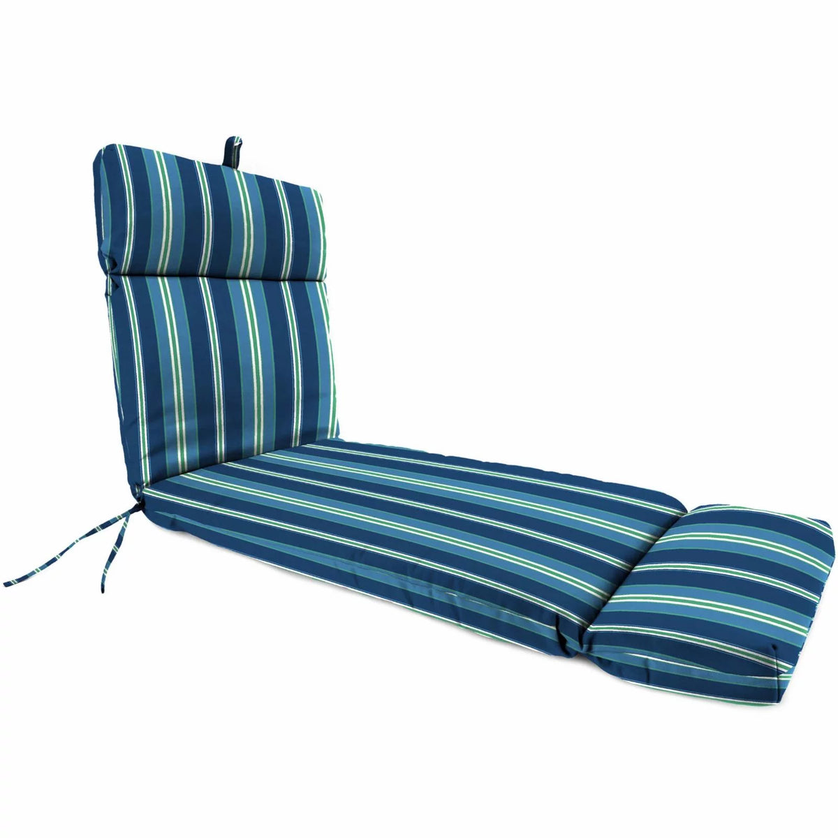 Turquoise Stripe Rectangular Outdoor Chaise Lounge Cushion J9091
