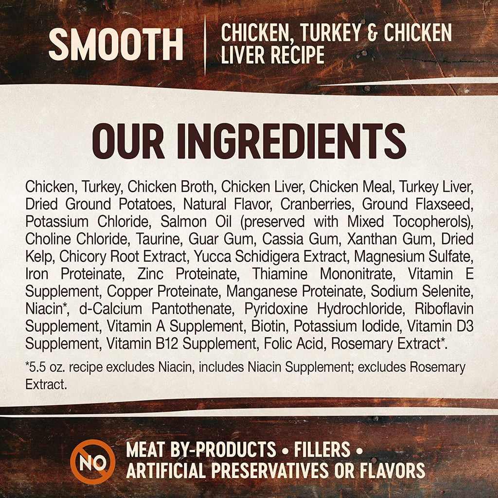 Grain-Free Pate Canned Cat Food, Chicken, Turkey & Chicken Liver, 5.5 oz Case of 24 O408