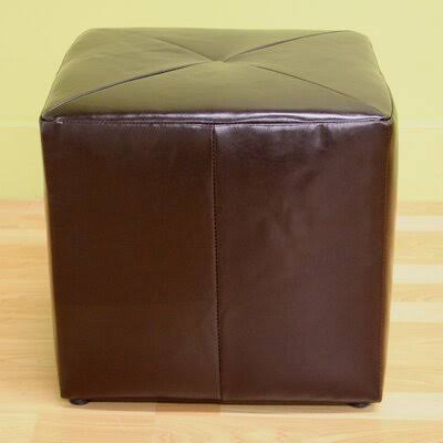 16'' Wide Faux Leather Square Cube Ottoman with Storage A13130